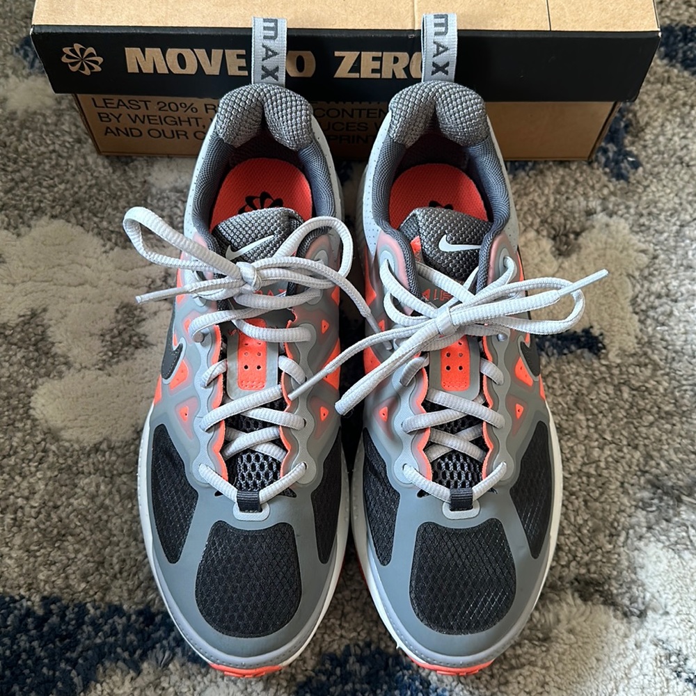Nike Air Max Athletic Shoes - Gray and Orange